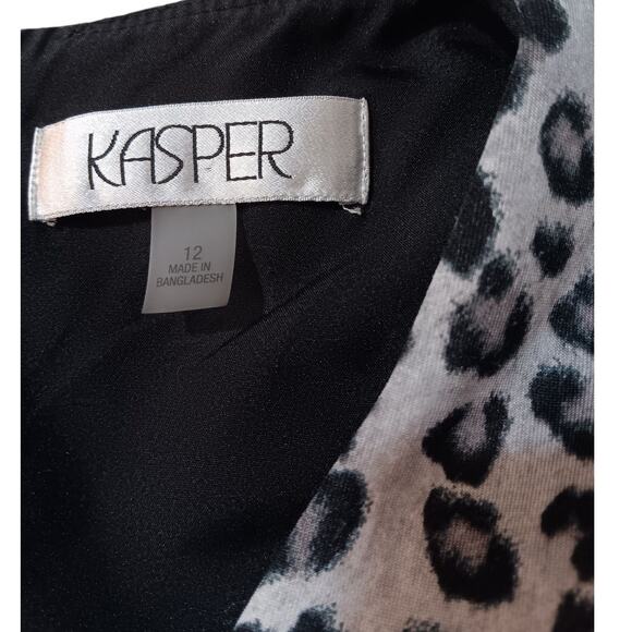 KASPER Sheath Dress‎ 12 Scuba Knit Animal Print Work Career Special Event Guest - Picture 7 of 13